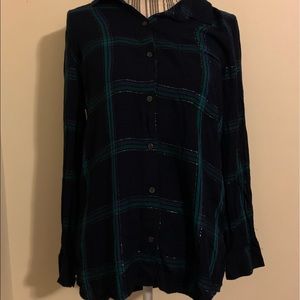 Old Navy- Green/Blue Flannel